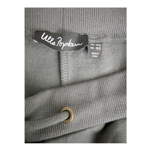 New Ulla Popken Basic Drawstring Elastic Waist Cotton Blend Gray Joggers 20/22 - Picture 8 of 11